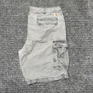 Carhartt Men's Gray Canvas Rare Utility Work Shorts Loose Original Fit Size 38